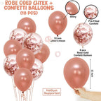 Pack of 18 Pcs Rose Gold Latex & Confetti Balloons for Birthday Decoration Items/Balloons for Birthday Party