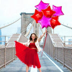 Pink and Red Star Foil Balloons Set – 6 Pack | 18 Inch Star-Shaped Red and Pink Foil Balloons | Metallic Party Balloons for Birthday Decorations, Wedding, Anniversary, Bridal Shower, and Baby Shower