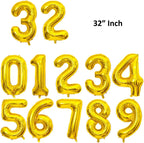 32 Inch Number Foil Balloons - Perfect for Anniversaries, Weddi