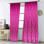 Foil Curtain (Pink, Set of 1) / Foil Curtain Pink/Foil Fringe Curtain/Party Decorations