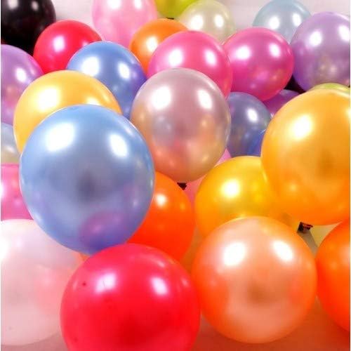 100 PCS 12 Inches Large Big Round Shiny Pearlescent Pearlized Rainbow Assorted Color Biodegradable Latex Balloons Bulk Helium Gas or Air Inflated for Kids Birthday Party Decorations Supplies Favors