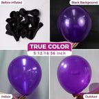 Dark Purple Latex Party Balloons - 100 Pack 12 inch Round Helium Purple Balloons for Wedding Graduation Halloween Birthday Party Backdrop Decorations