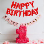 Happy Birthday Balloons Banner - Large Inflatable Aluminum Foil 3D Letters Banners for Kids and Adults Birthday Party Supplies and Decorations (Red)