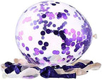 12Pcs Purple Confetti Balloons For Unicorn Happy Birthday Balloon Or Birthday Decorations Items For Girls