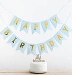 Blue Happy Birthday Banner – Birthday Banner Boy Girl Men Women – Birthday Party Decoration - Party Supplies – Kid’s Party Banners