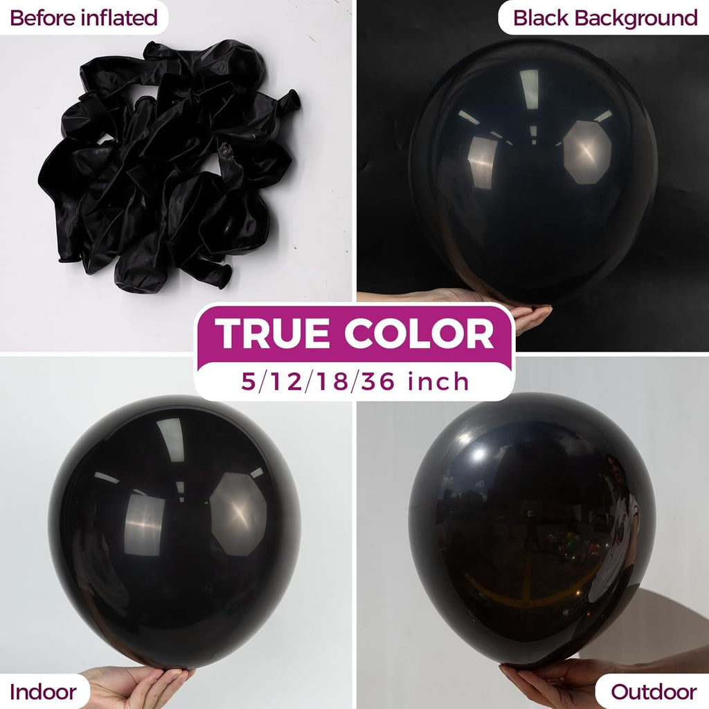 Black Balloons 18 Inch- 30 Pack Large Thick Black Balloons Big Round Black Latex Balloons for Birthday Graduation Baby Shower Gender Reveal Halloween Party Decorations