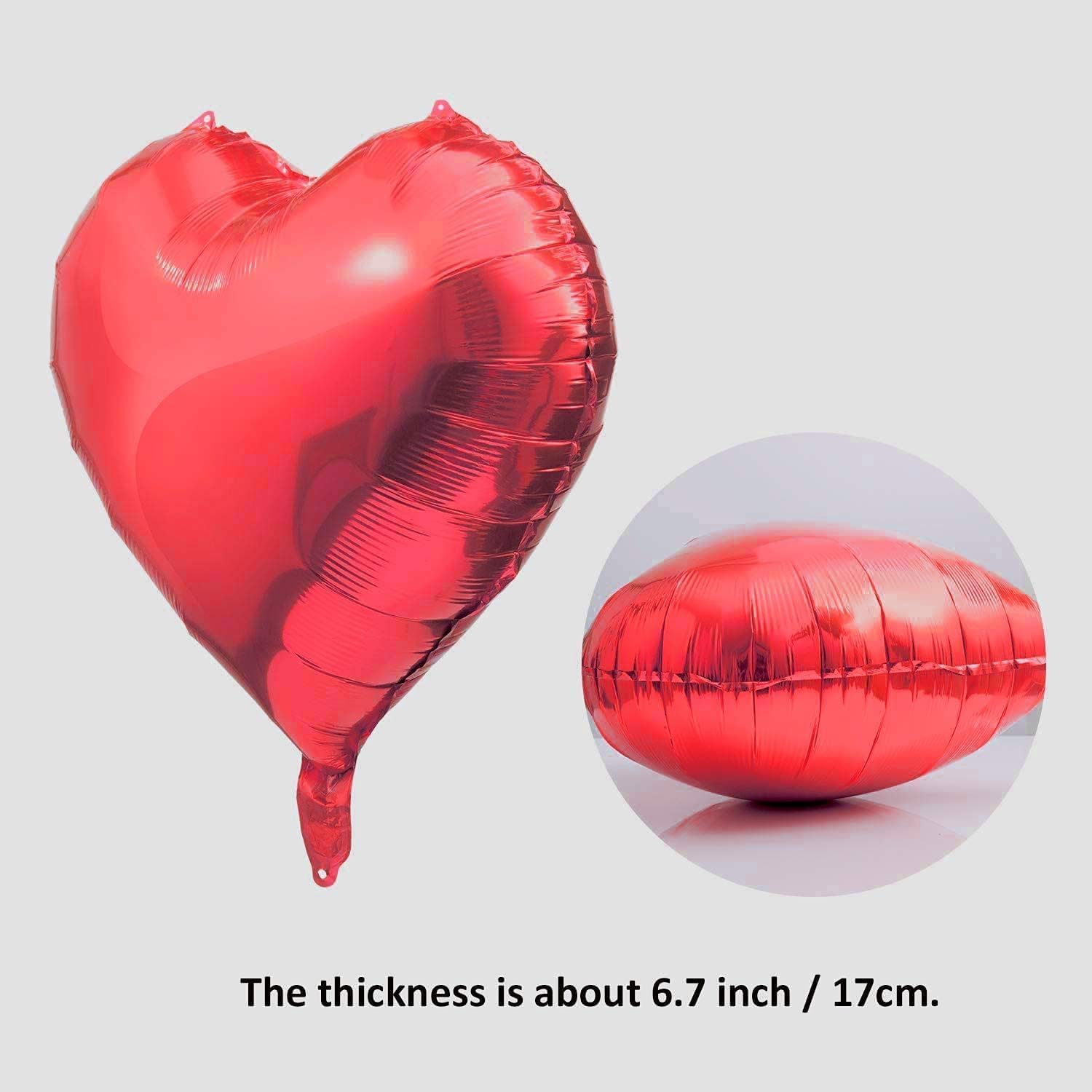 Red Heart Balloons for Valentine’s Day Decorations – Heart Shape Balloons, 18 Inch for Valentine Decorations – Love Foil Balloon Red Wedding Anniversary & Valentine Party Decors (Set of 10)