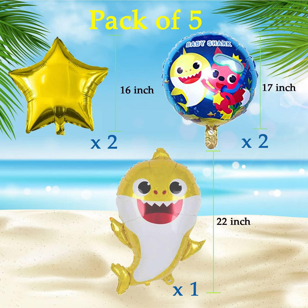Shark Theme Birthday Decorations/Shark Theme Bday Decoration/Sea Animal Theme Birthday/Water Animal Theme - Pack of 5