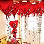 Pack of 20 Pcs 18 Inch Red Heart Shaped Foil Balloons for Valentines Day, Wedding, Engagement Decoration