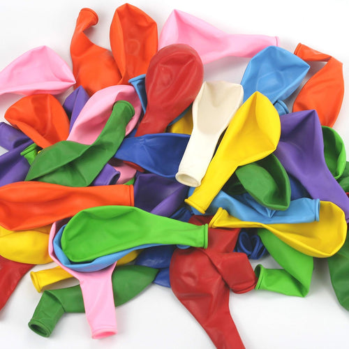 100 PCS 12 Inches Large Big Round Assorted Different Color Biodegradable Latex Balloons Bulk Helium Gas or Air Inflated Inflatable for Kids Birthday Party Celebrations Decorations Supplies Favors