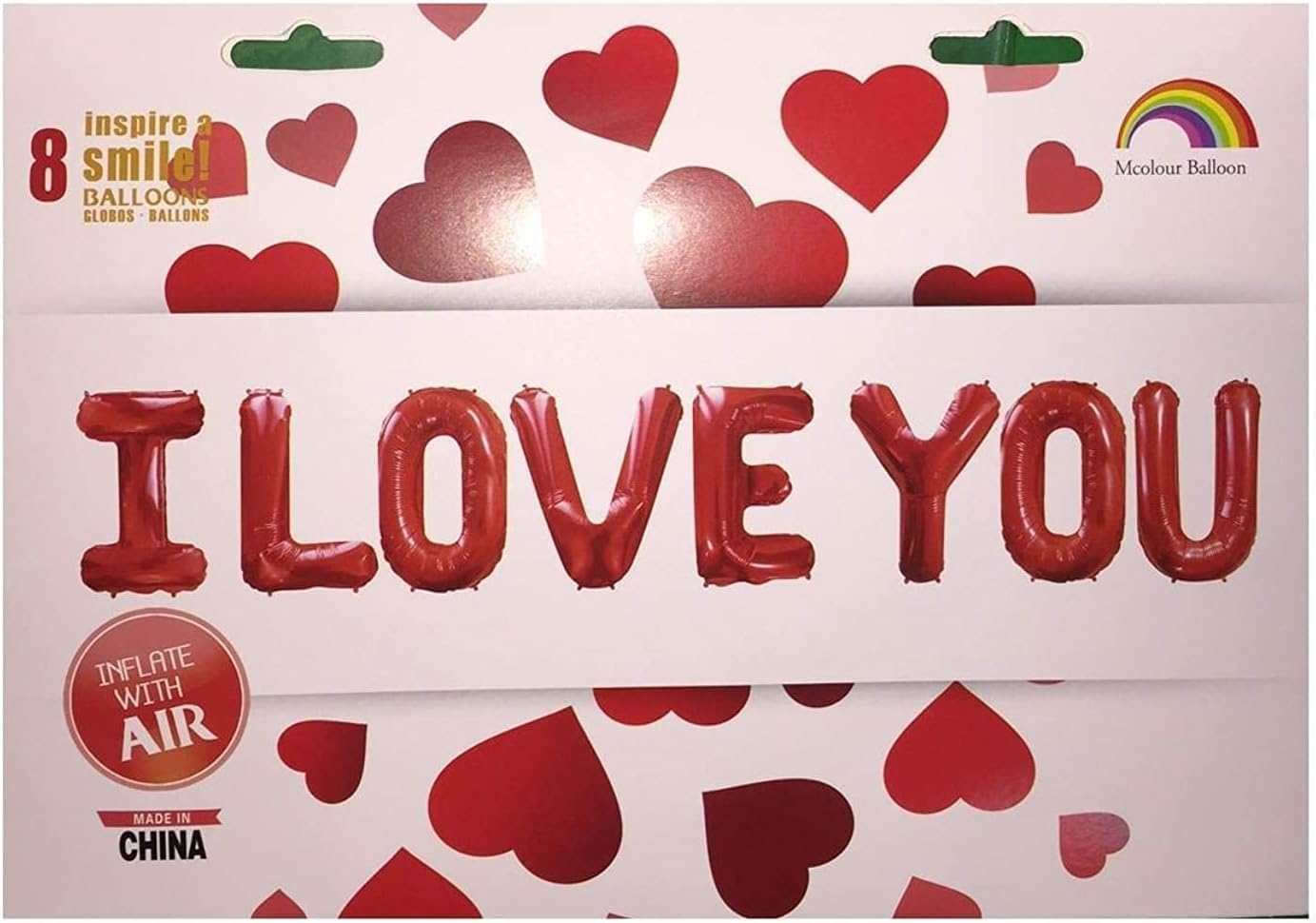 I Love You Text Red Balloons – 8 Pieces | Valentine, Wedding, Anniversary Party Decorations