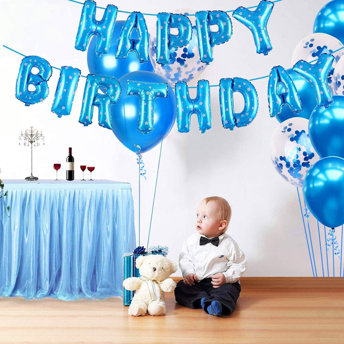25Pcs Golden Happy Birthday Foil Balloon, Confetti and Metallic Balloons Combo for Birthday Decoration Items for Kids