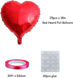 25pcs Heart Shape Foil Mylar Balloons Red 18" for Birthday Party Decorations, Wedding Decor, Engagement Party, Holiday, Baby Shower (Red)