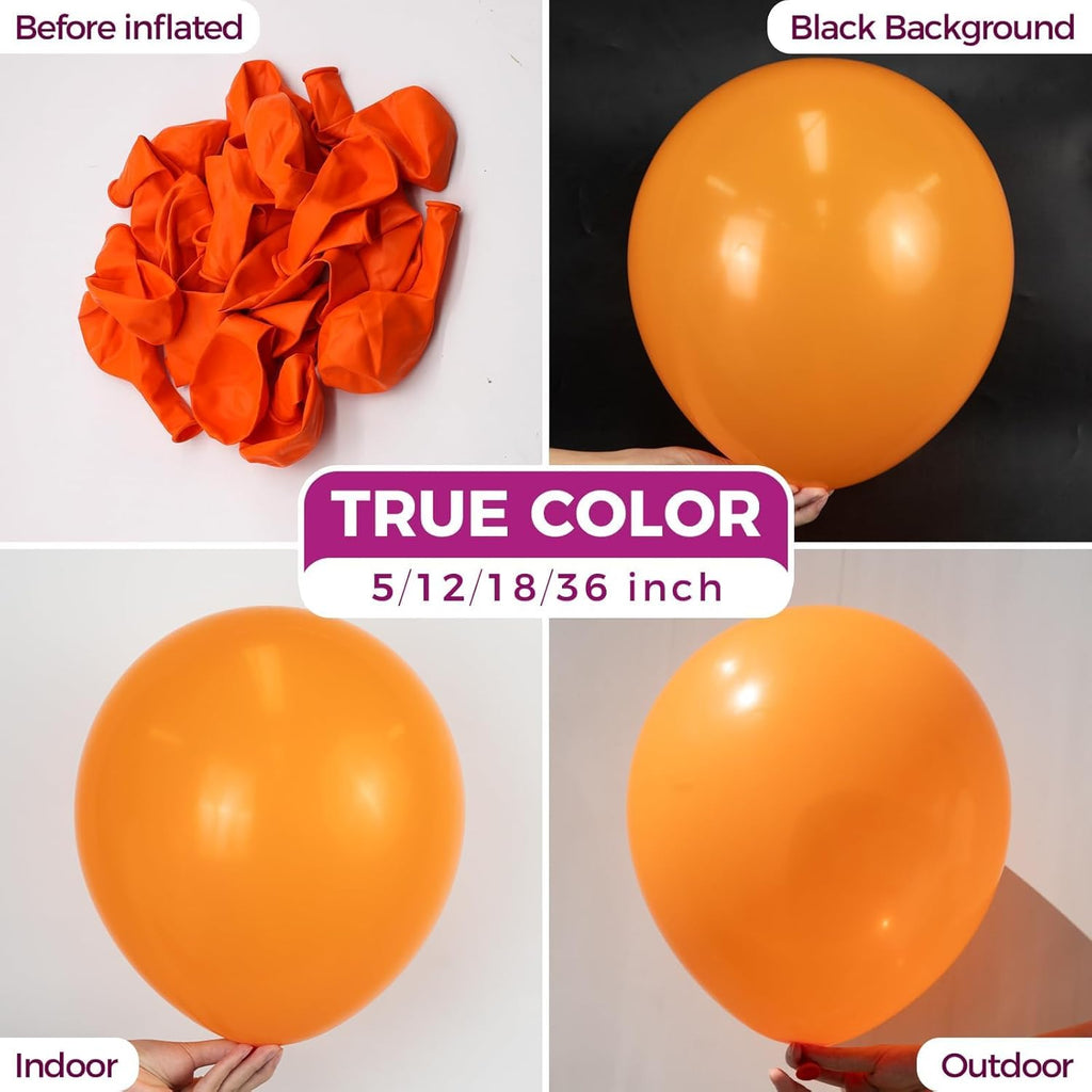 Orange Balloons Latex Party Balloons - 100 Pack 12 Inch Orange Round Helium Balloons for Birthday Baby Shower Halloween Party Decoration