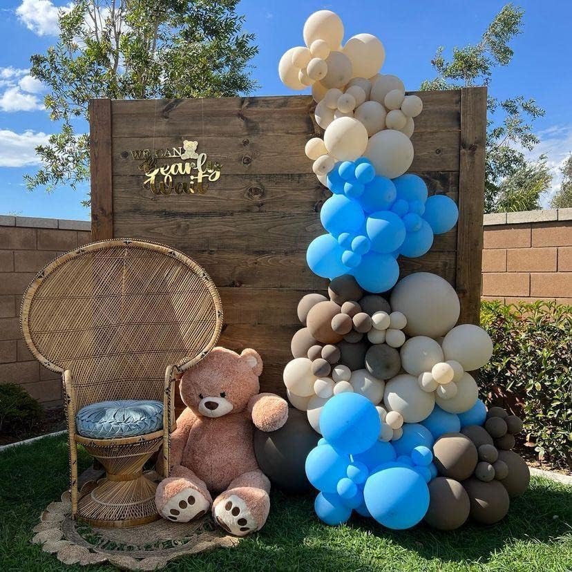 Blue Balloons Latex Party Balloons - 100 Pack 12 inch Round Helium Light Blue Balloons for Baby Shower Wedding Birthday Party Decorations