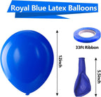Royal Blue Latex Party Balloons - 100 Pack 12 inch Round Helium Blue Balloons for Birthday, Graduation, Baseball, Nautical, 4th of July, Independence, Memorial Day, Patriotic Party Decorations