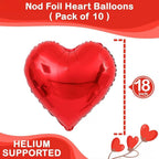 I Love You Balloons and Heart Balloons Kit – Pack of 28 – Valentine’s Day Decorations for Party – Includes 10 Red Heart-Shaped Foil Balloons (18 Inch)