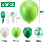 40Pcs 12 Inches St. Patrick'S Day Latex Balloons Confetti Balloons Set - Green & White Balloons Helium Balloons For Saint Patty'S Day Irish Party Decorations Supplies
