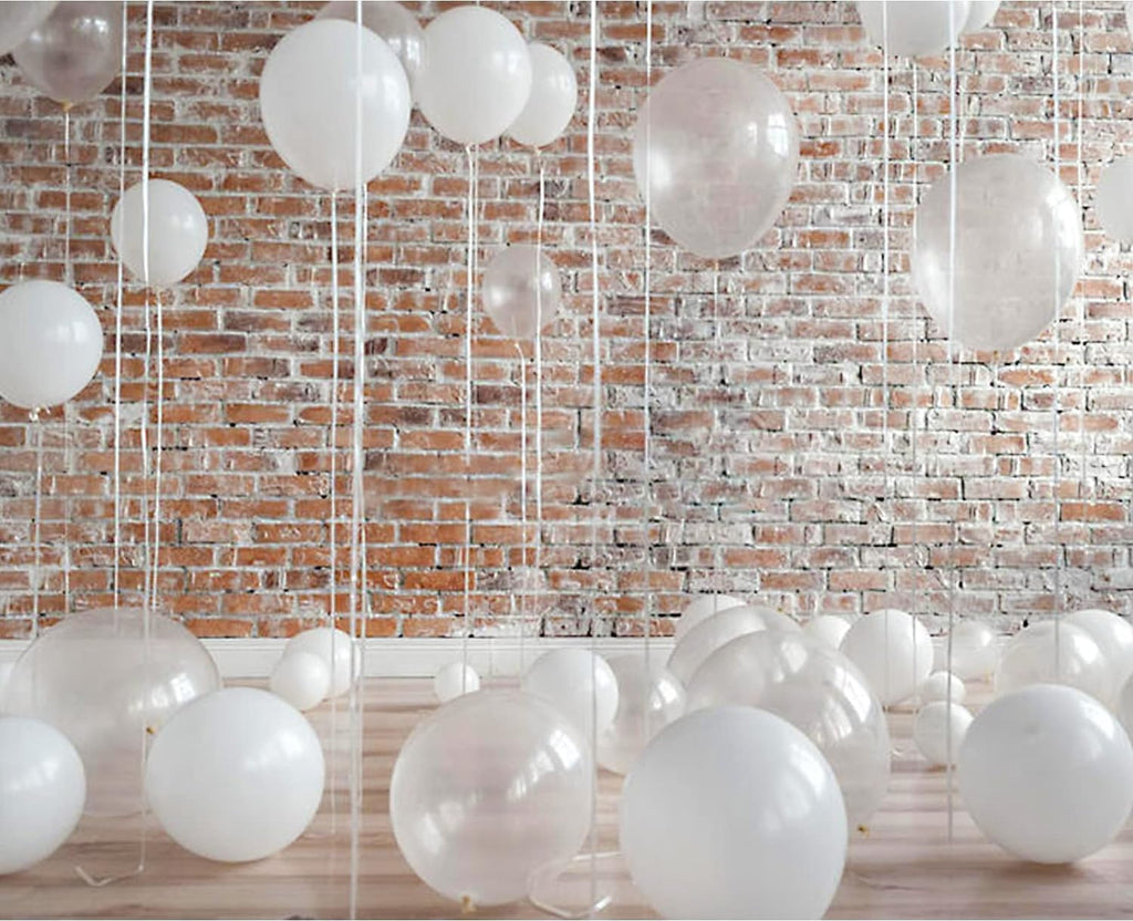 50 Pack White Balloons 12 Inch, Red Latex Balloons for Kids Party balloons Supplies Wedding Birthday Bridal Shower Decorations.