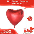 Huge Red Heart Balloon, 12 Pack – Heart Shaped Balloons for Decor, Anniversary, Romantic Decorations