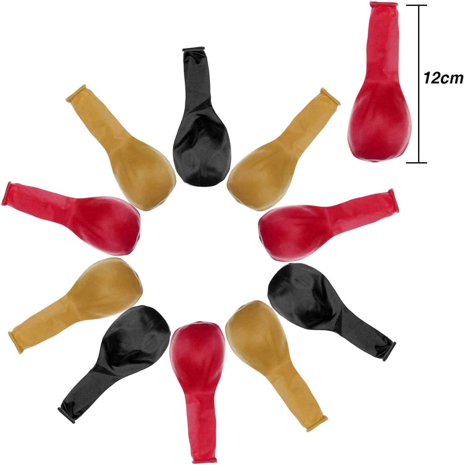 Golden Red Black Balloons - 100 pcs for Happy Birthday Balloon Decoration for Boys, Men, Husband/Balloon Garland Kit/Metallic Helium Balloons/Balloon Items for Décor
