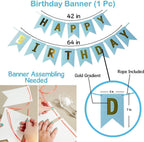 Blue Happy Birthday Banner – Birthday Banner Boy Girl Men Women – Birthday Party Decoration - Party Supplies – Kid’s Party Banners