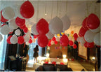 50 Pcs Metallic Red and White Balloons – Red White Birthday Balloons – Red and White balloons decorations – Red, White balloons for Anniversary/baby shower/birthday party