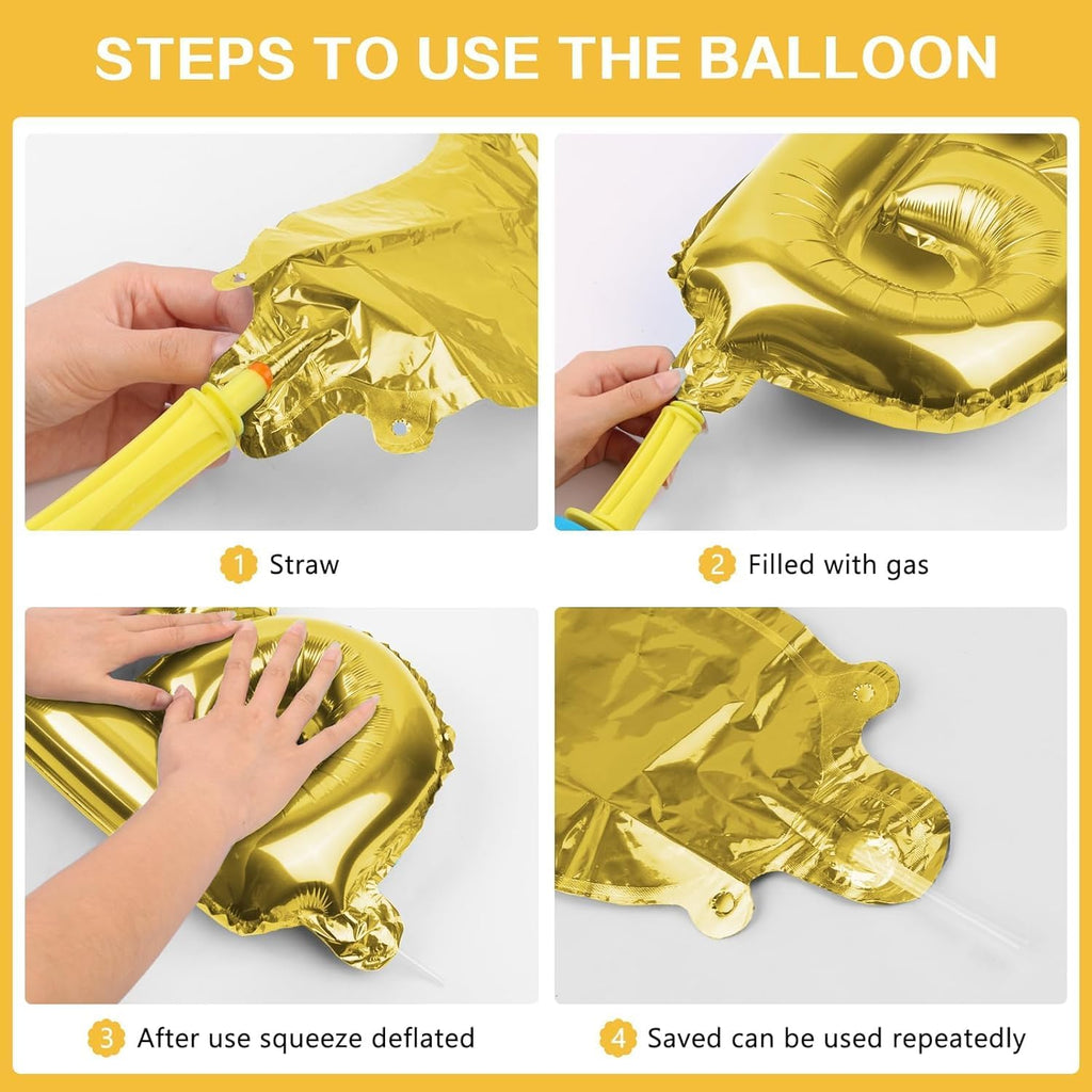 Large Gold Happy Birthday Balloons Letters – 16 Inch | Gold Foil Balloon Banner for Birthday Party Decorations | Gold Party Supplies for Girls & Women