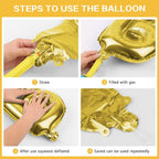 Large Gold Happy Birthday Balloons Letters – 16 Inch | Gold Foil Balloon Banner for Birthday Party Decorations | Gold Party Supplies for Girls & Women