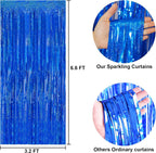 2 Packs – Royal Blue Metallic Tinsel Foil Fringe Curtains (3.2 ft x 6.6 ft) Perfect for photo booth props and backdrop decoration for birthdays, weddings, engagements, bridal showers, baby showers, ba
