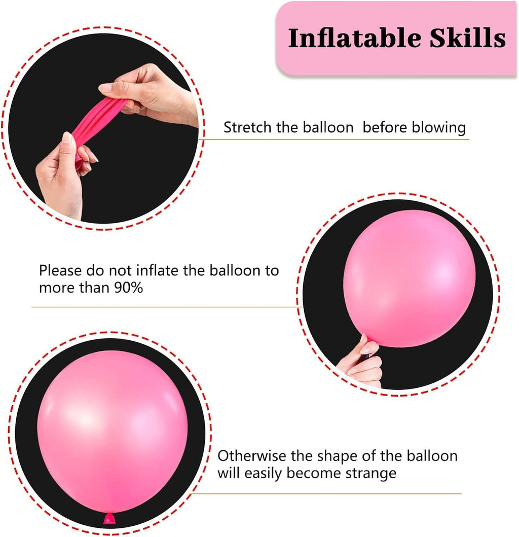50 Pack Pink Balloons 12 Inch, Red Latex Balloons for Kids Party balloons Supplies Wedding Birthday Bridal Shower Decorations.