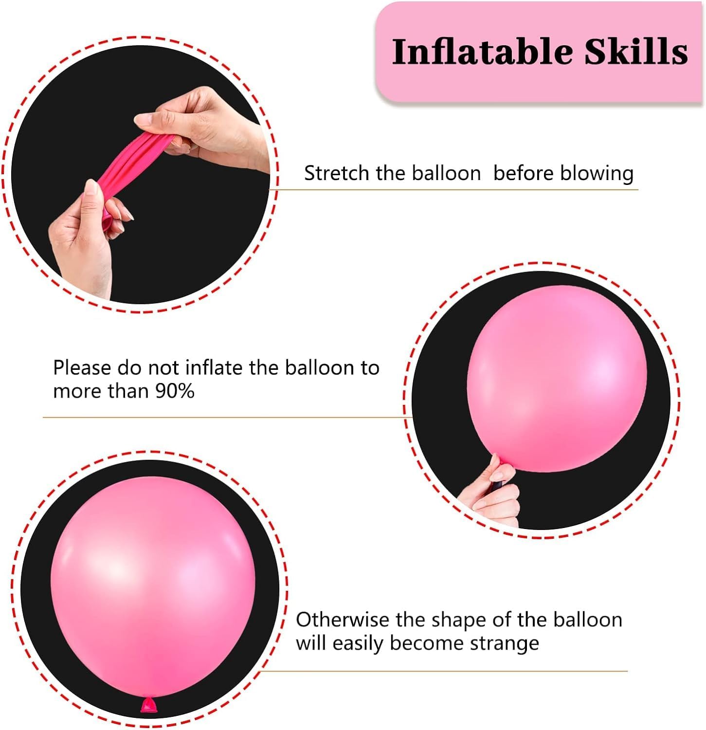 50 Pack Pink Balloons 12 Inch, Red Latex Balloons for Kids Party balloons Supplies Wedding Birthday Bridal Shower Decorations.