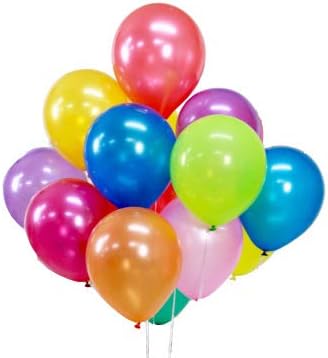 100 PCS 12 Inches Large Big Round Shiny Pearlescent Pearlized Rainbow Assorted Color Biodegradable Latex Balloons Bulk Helium Gas or Air Inflated for Kids Birthday Party Decorations Supplies Favors