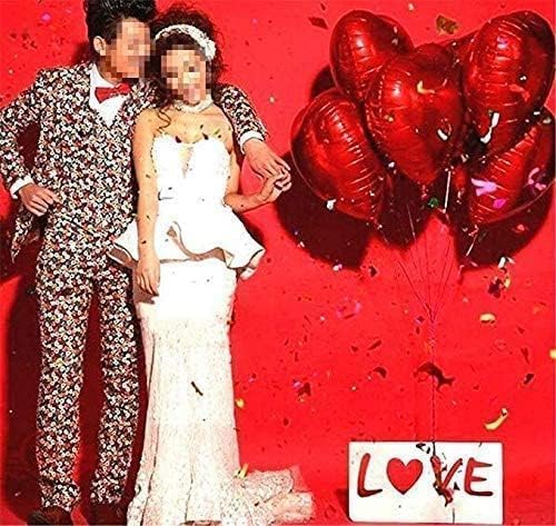 Pack of 20 Pcs 18 Inch Red Heart Shaped Foil Balloons for Valentines Day, Wedding, Engagement Decoration