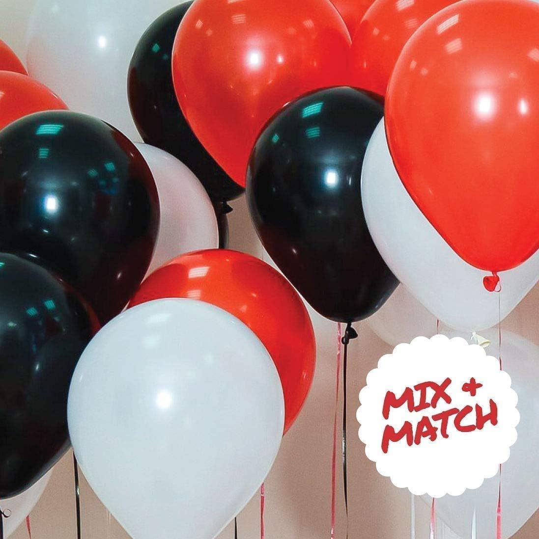 100 PCS 12 Inches Pearlized Red Latex Balloons – Large Thick Big Round Shining Pearlescent Biodegradable Bulk – Helium Gas or Air Inflated – for Kids Birthday, Wedding, Party Decorations, Supplies, Fa