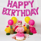 Pink Happy Birthday Balloons Banner - 16 Inch | Happy Birthday Sign Balloons for Happy Birthday Decorations | Happy Birthday Party Decoration | Happy Birthday Banner for Birthday Party Decoration