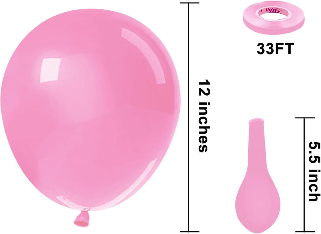 Pink Latex Party Balloons – 50 Pack, 12 inch Helium Matte Balloons for Birthday, Wedding, Baby Shower, Gender Reveal Party Decorations