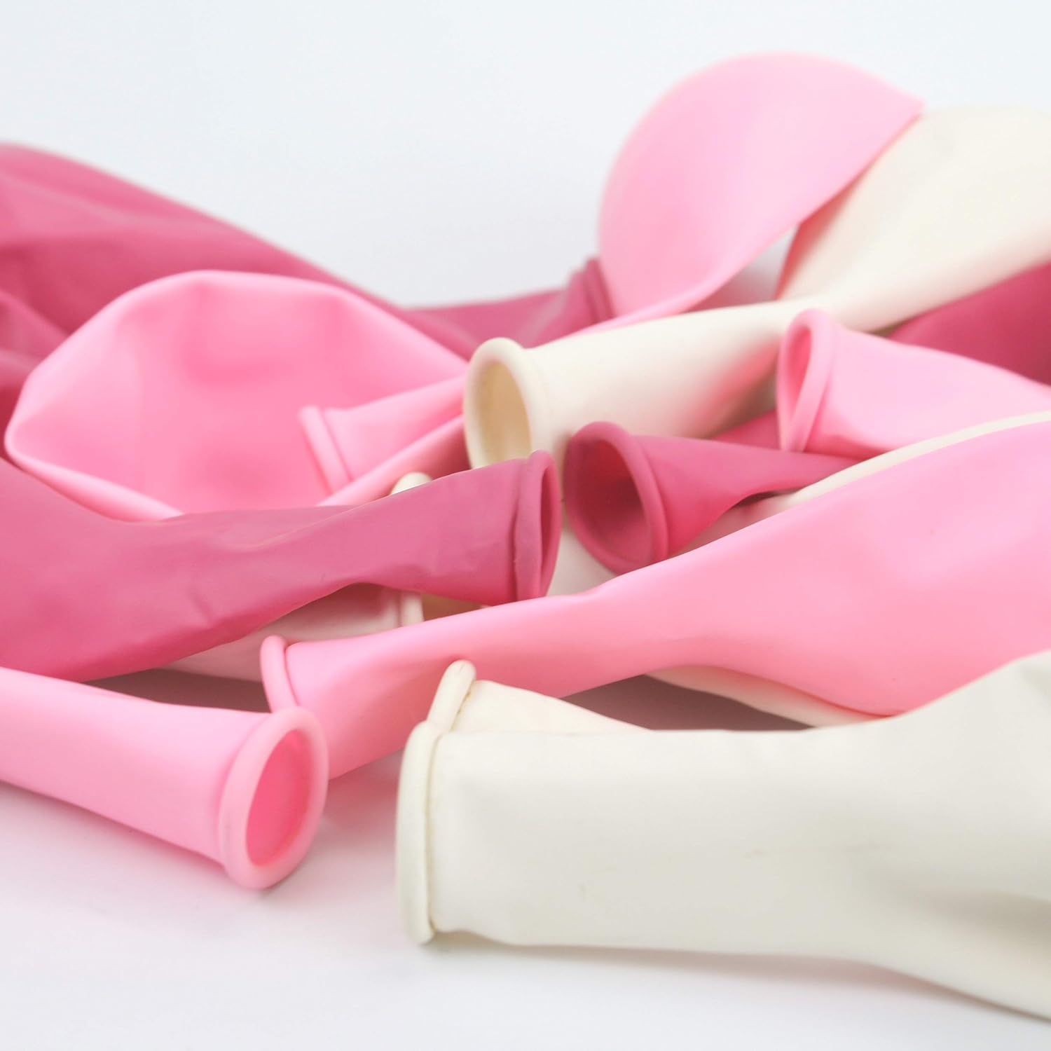 100 PCS 12 Inch Large Big Round White Pink Rose Assorted Color Biodegradable Latex Balloons Bulk Helium Gas or Air Inflated Inflatable for Wedding Party Girls’ Birthday Decorations Supplies Favors