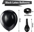 Black Balloons Latex Party Balloons – 100 Pack, 12 Inch Round Helium Balloons for Black Themed Wedding, Graduation, Anniversary, Birthday Party Backdrop Decorations