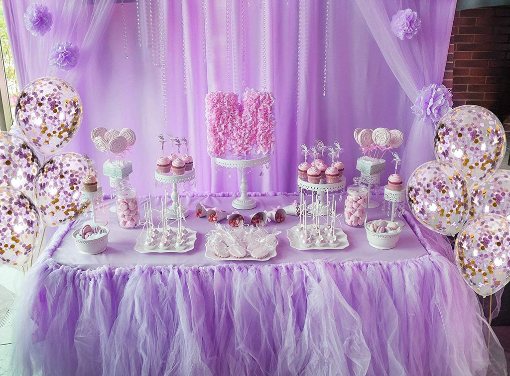 12Pcs Purple Confetti Balloons For Unicorn Happy Birthday Balloon Or Birthday Decorations Items For Girls