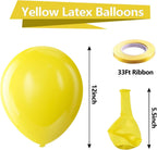 Yellow Balloons Latex Party Balloons - 100 Pack 12 inch Round Helium Yellow Balloons for Birthday Sunflower Party Decorations