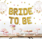 Bachelorette Foil Bride to Be Letter Balloon Pack of 9 Golden Bridal Shower Party Decoration Banner Haldi Ceremony Decor