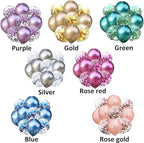 10Pcs/Set Confetti Balloon And Metallic Balloons Mixed Amazing Shinning Sight For Your Party Wedding Bedroom Decoration, One Size