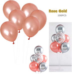 100 PCS 12 Inches Pearlized Rose Gold Latex Balloons Large Thick Big Round Shining Pearlescent Biodegradable Bulk Helium Gas or Air Inflated for Kids Birthday Wedding Party Decorations Supplies Favors