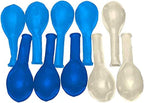 100 Pack 12" White & Dark Blue & Light Blue Balloons Set, Valentines Day Party Decorations, Helium Balloons Thick Latex Balloon