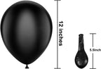 Black Balloons Latex Party Balloons - 50 Pack 12 inch Helium Matte Black Balloons for Wedding Graduation Baby Shower Birthday Party Decorations