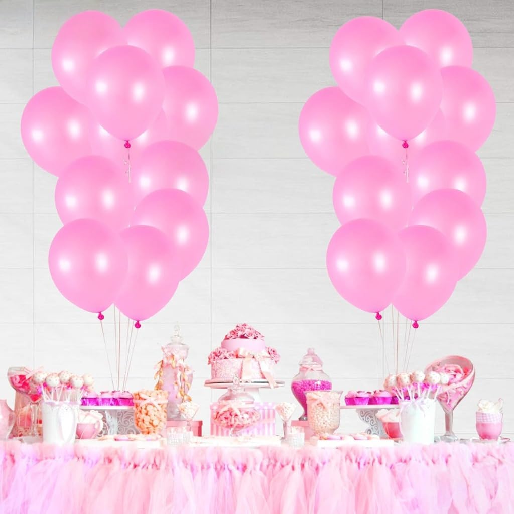 Pink Latex Balloons Kit – Pack of 30, 12 Inch | Latex & Mylar Balloons Pink Decoration Supplies | Valentine’s Balloons | Great for Birthday Decorations, Baby Shower, Bridal Shower, and Wedding Events