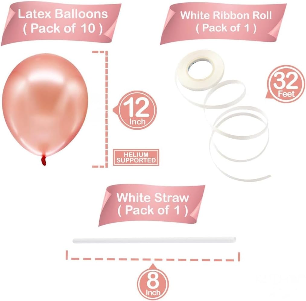 Big Rose Gold "Bride To Be" Balloons, 16 Inch – Bachelorette Party Decorations | Rose Gold Bride Balloons for Bridal Shower Decorations | Rose Gold "Bride To Be" Balloon for Wedding, Bachelorette Ball