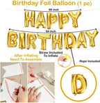 25Pcs Golden Happy Birthday Foil Balloon, Confetti and Metallic Balloons Combo for Birthday Decoration Items for Kids