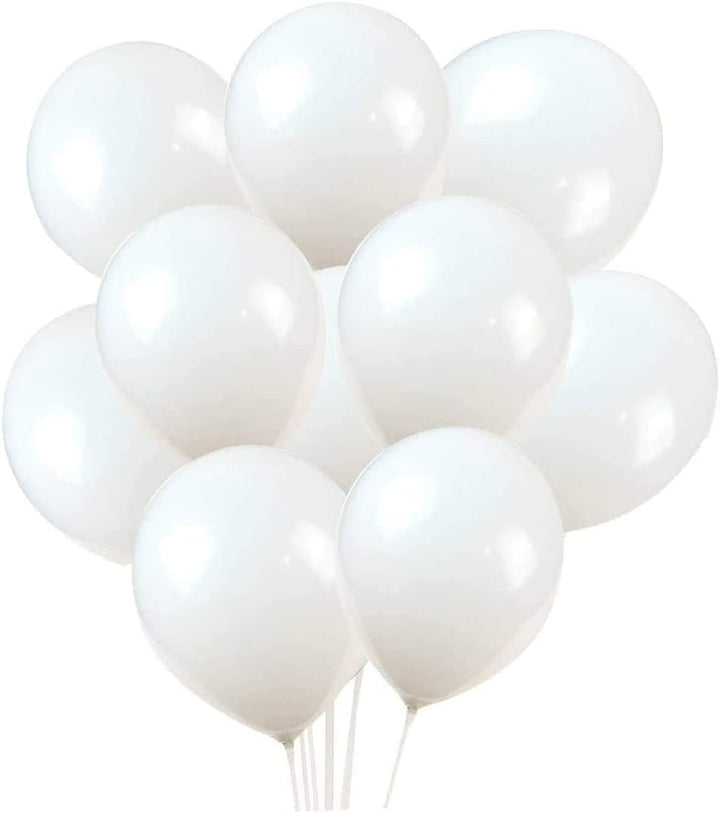 White Latex Balloons 12 Inch for Wedding Birthday Party, 100 Pack